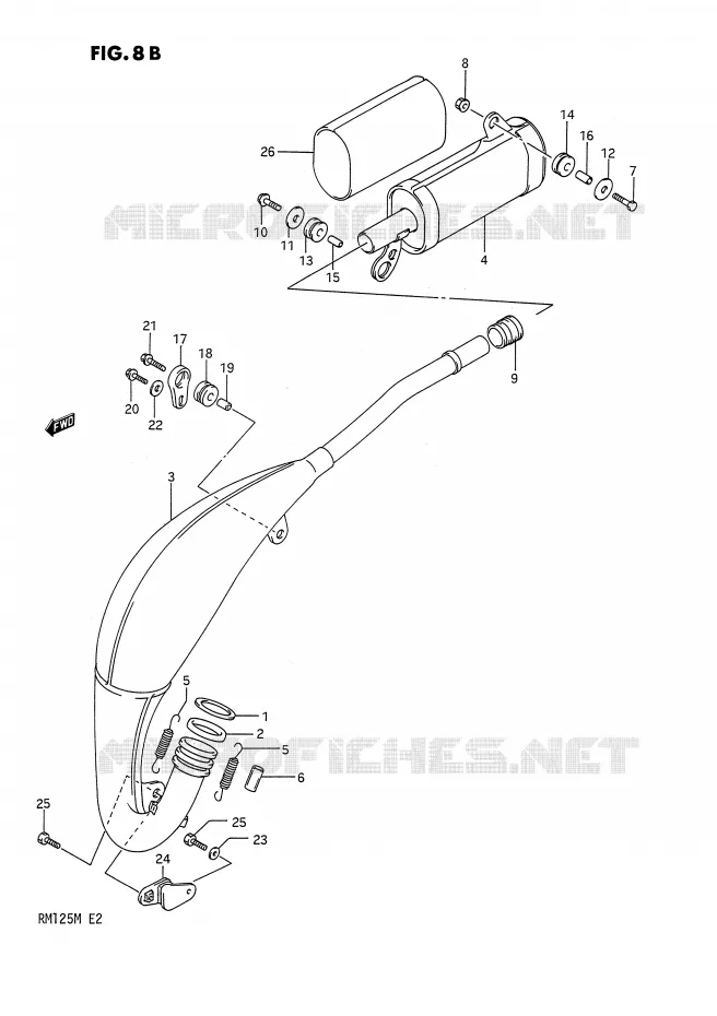 SILENCIEUX (MODELE M) Suzuki MOTO 125 RM 1990  RM125L(E2)