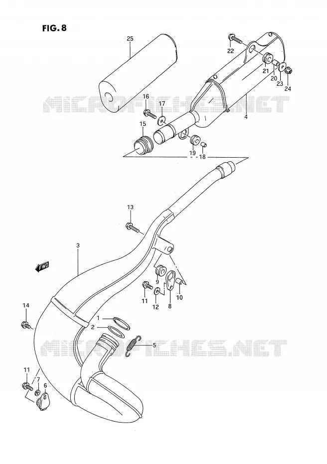 SILENCIEUX Suzuki MOTO 250 RM 1994  RM250R(E2)