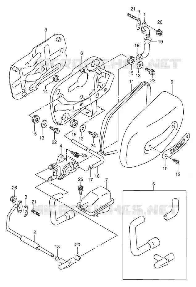 SYSTEME RECYCLAGE GAZ ECHAPPEMENT (E18) Suzuki MOTO 800 MARAUDER 2000  VZ800Y(E2)
