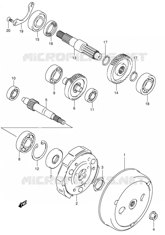 TRANSMISSION (2) Suzuki SCOOTER 125 UE 2001  UE125CTK1(P2)
