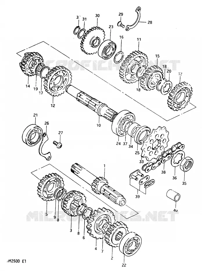 TRANSMISSION MODELE D Suzuki MOTO 250 RM 1982  RM250Z(Z/D)