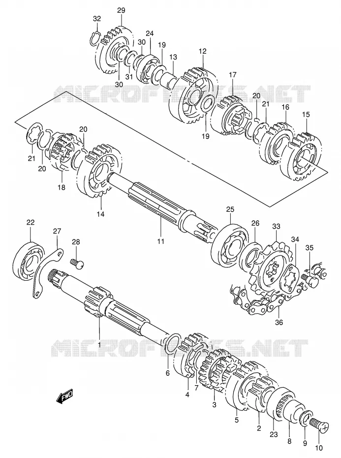 TRANSMISSION Suzuki MOTO 125 RG 1992  RG125FUN(E18)