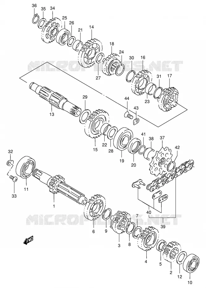 TRANSMISSION Suzuki MOTO 250 RM 2000  RM250Y(E3/E28)