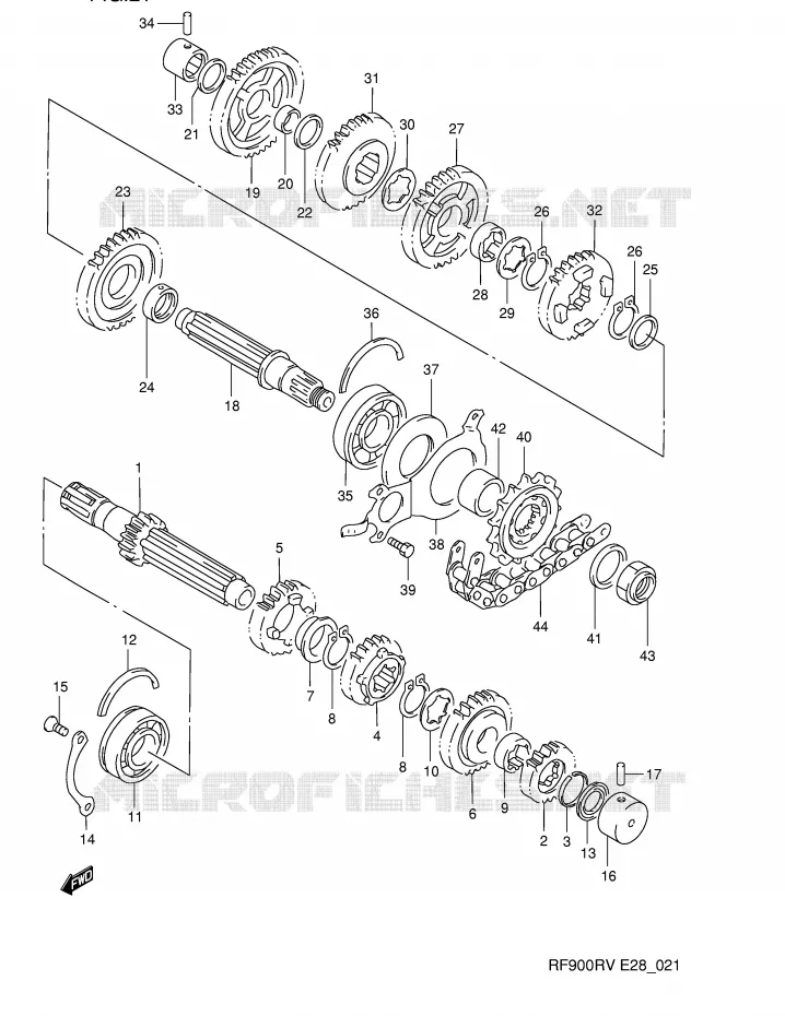 TRANSMISSION Suzuki MOTO 900 RF 1996  RF900RT(E28)