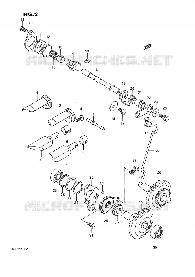VALVE D'ECHAPPEMENT Suzuki MOTO 125 RM 1991  RM125 M (E02,E04,E24)