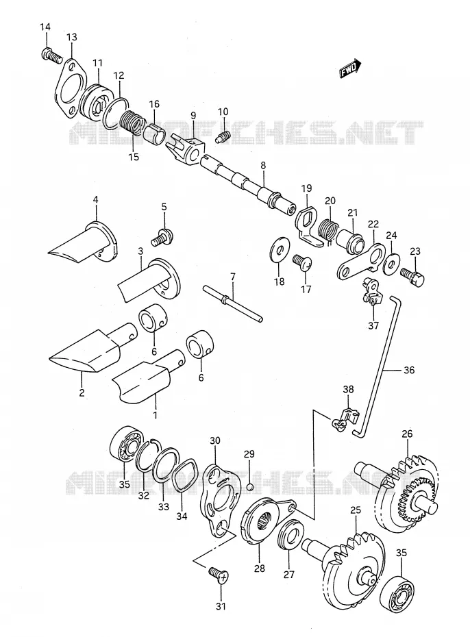 VALVE D'ECHAPPEMENT Suzuki MOTO 250 RM 1991  RM250M(E28)