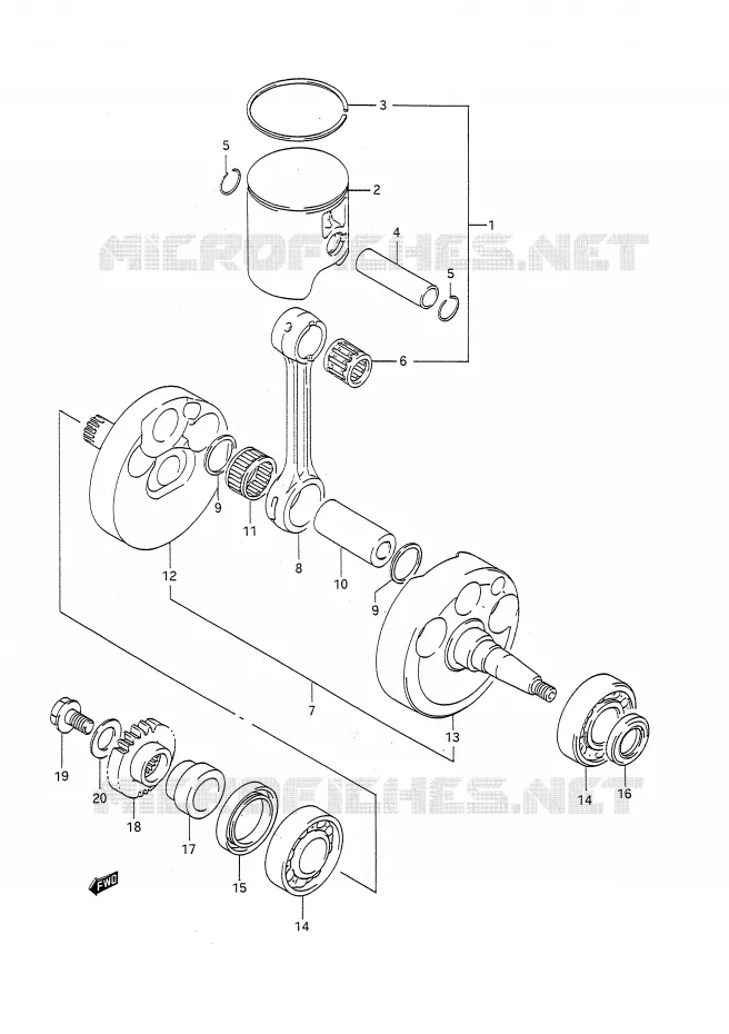 VILEBREQUIN (MODELE M) Suzuki MOTO 250 RM 1992  RM250 N (E03,E28,E33)