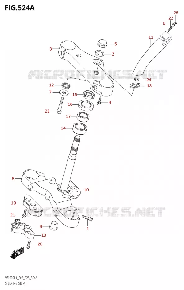 COLONNE DE DIRECTION Suzuki MOTO 1500 BOULEVARD 2019  VZ1500 L9