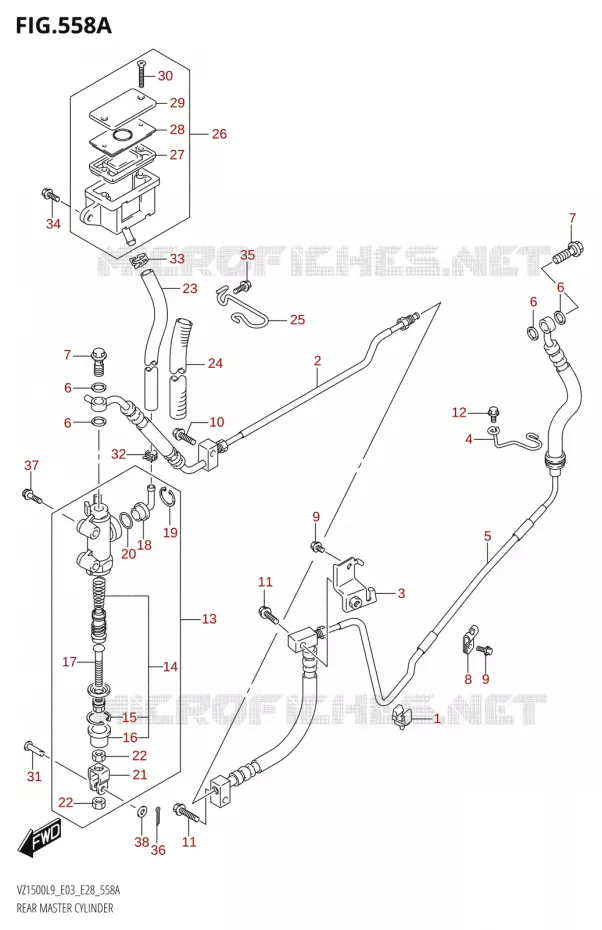 MAITRE CYLINDRE ARRIERE Suzuki MOTO 1500 BOULEVARD 2019  VZ1500 L9