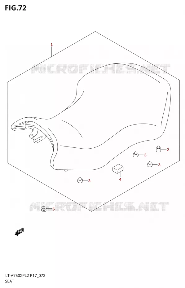 SELLE (LT-A750XPL2 P17) Suzuki QUAD 750 KINGQUAD 2012  LT-A750XP L2/LT-A750XPZ L2 (P17,P24)