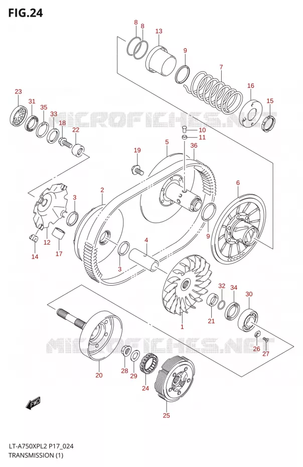 TRANSMISSION (1) Suzuki QUAD 750 KINGQUAD 2012  LT-A750XP L2/LT-A750XPZ L2 (P17,P24)