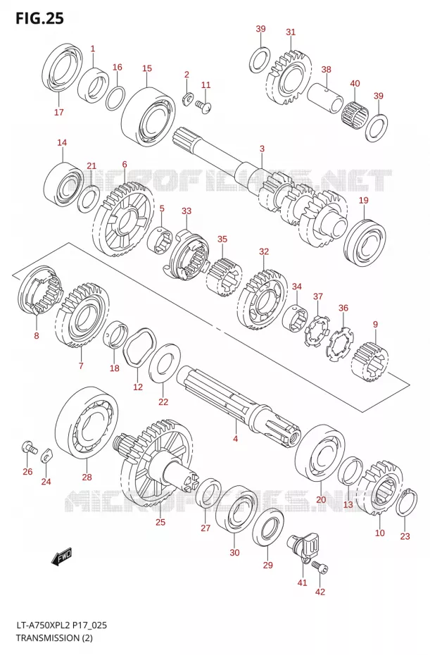 TRANSMISSION (2) Suzuki QUAD 750 KINGQUAD 2012  LT-A750XP L2/LT-A750XPZ L2 (P17,P24)