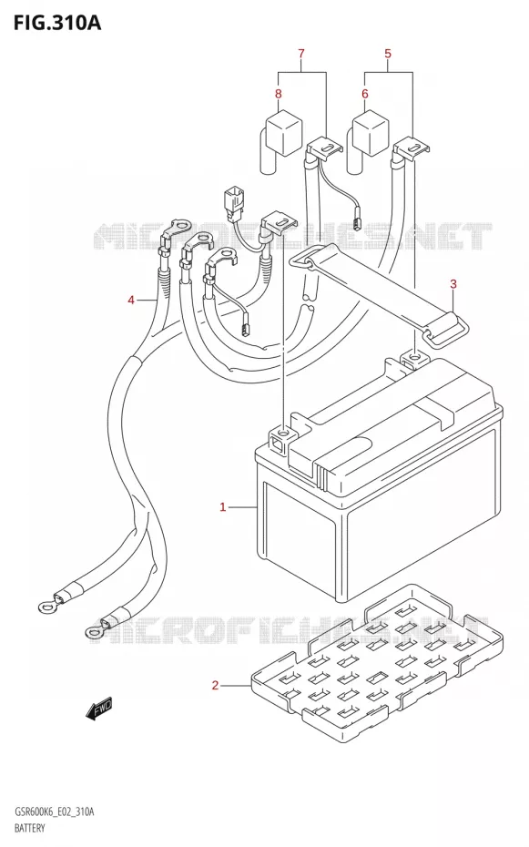 BATTERIE Suzuki MOTO 600 GSR 2006  GSR600K6(E19)