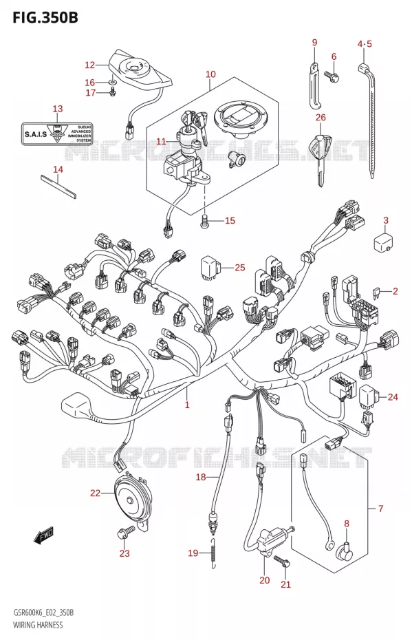 FAISCEAU ELECTRIQUE00A,GSR600UA) Suzuki MOTO 600 GSR 2006  GSR600K6(E19)