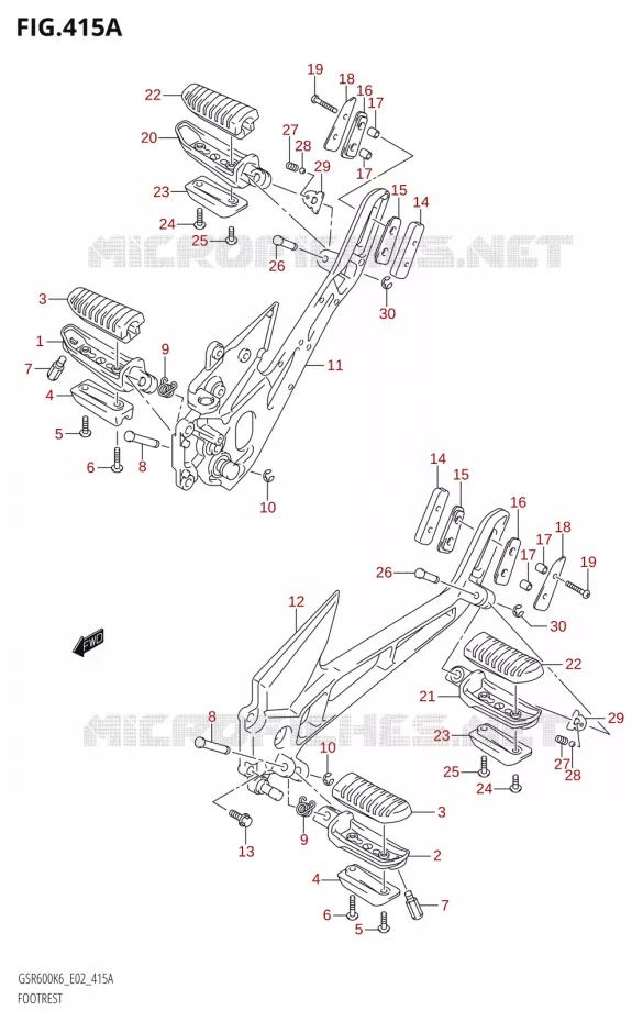 REPOSE PIEDS Suzuki MOTO 600 GSR 2006  GSR600K6(E19)