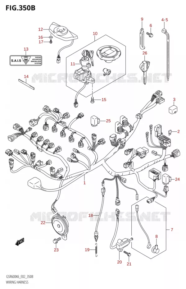 FAISCEAU ELECTRIQUE00A,GSR600UA) Suzuki MOTO 600 GSR 2006  GSR600UK6(E19)