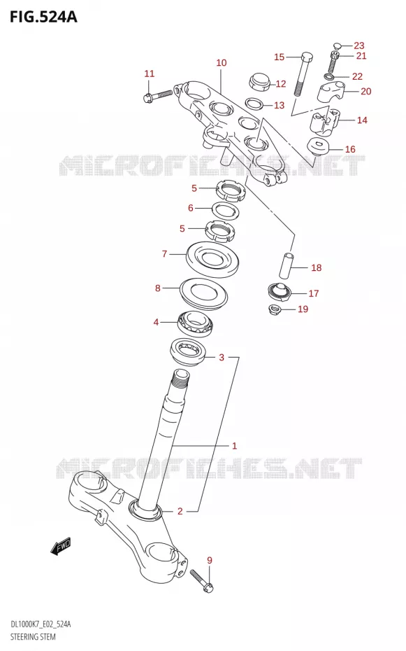 COLONNE DE DIRECTION Suzuki MOTO 1000 V-STROM 2010  DL1000 L0 (E02,E19,E24)