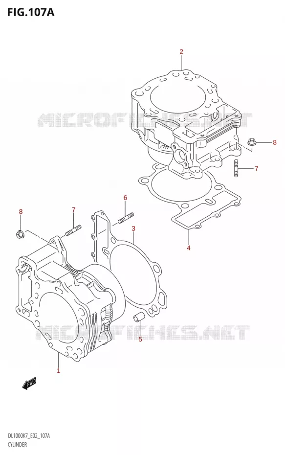 CYLINDRE Suzuki MOTO 1000 V-STROM 2007  DL1000 K7 (E02,E19,E24,E37)