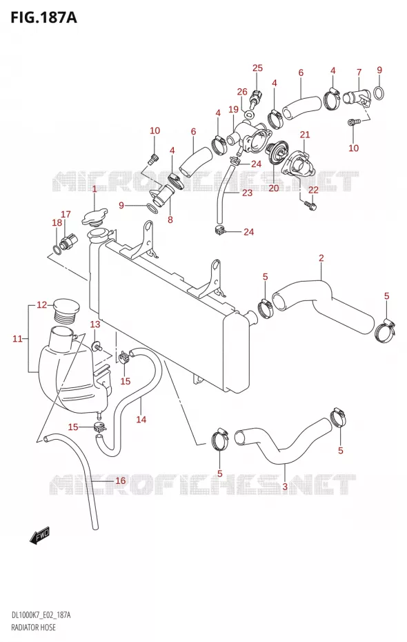 DURITES DE RADIATEUR - VASE D'EXPANSION Suzuki MOTO 1000 V-STROM 2009  DL1000K9(E2)