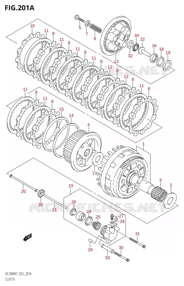 EMBRAYAGE Suzuki MOTO 1000 V-STROM 2009  DL1000K9(E2)