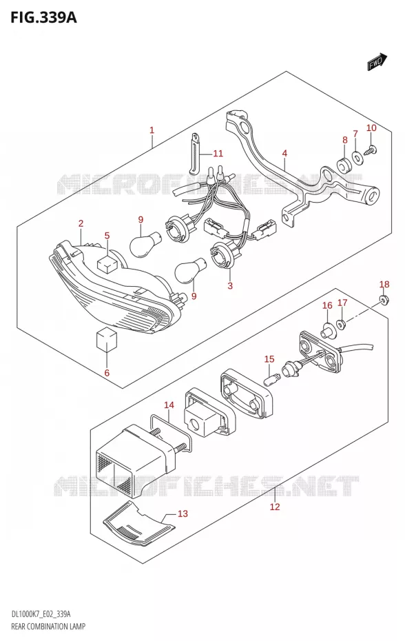 FEU ARRIERE Suzuki MOTO 1000 V-STROM 2007  DL1000K7(E2)