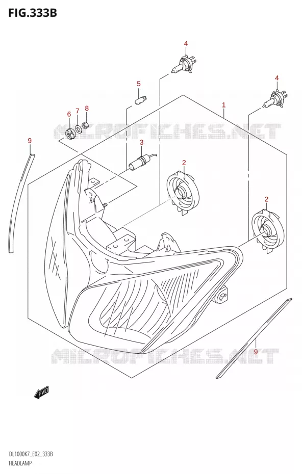 PHAREMP (E19,P37) Suzuki MOTO 1000 V-STROM 2009  DL1000 K9 (E02,E19,E24)