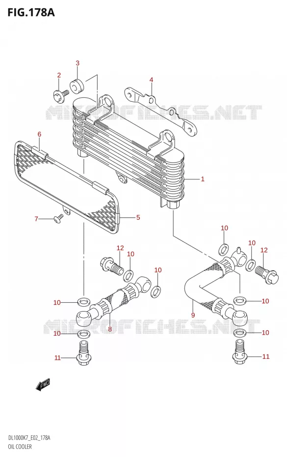 RADIATEUR D'HUILE Suzuki MOTO 1000 V-STROM 2010  DL1000 L0 (E02,E19,E24)