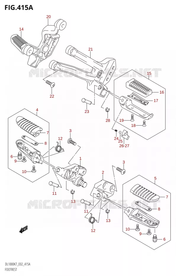 REPOSE PIEDS Suzuki MOTO 1000 V-STROM 2007  DL1000 K7 (E02,E19,E24,E37)