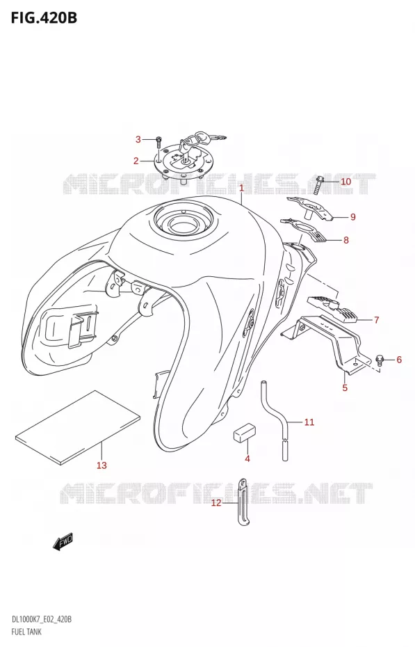 RESERVOIR D'ESSENCE Suzuki MOTO 1000 V-STROM 2009  DL1000K9(E2)