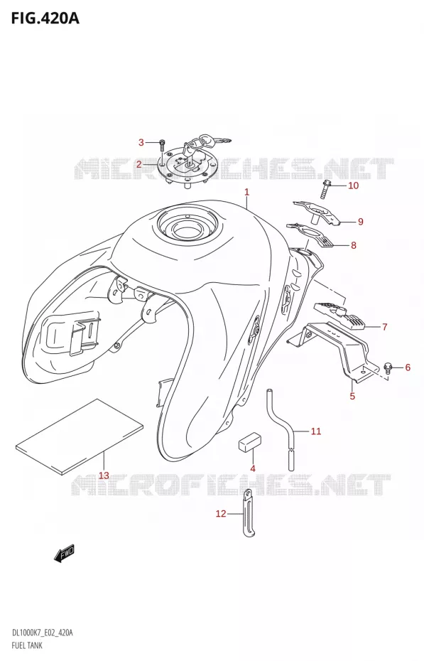 RESERVOIR D'ESSENCE Suzuki MOTO 1000 V-STROM 2009  DL1000K9(E2)