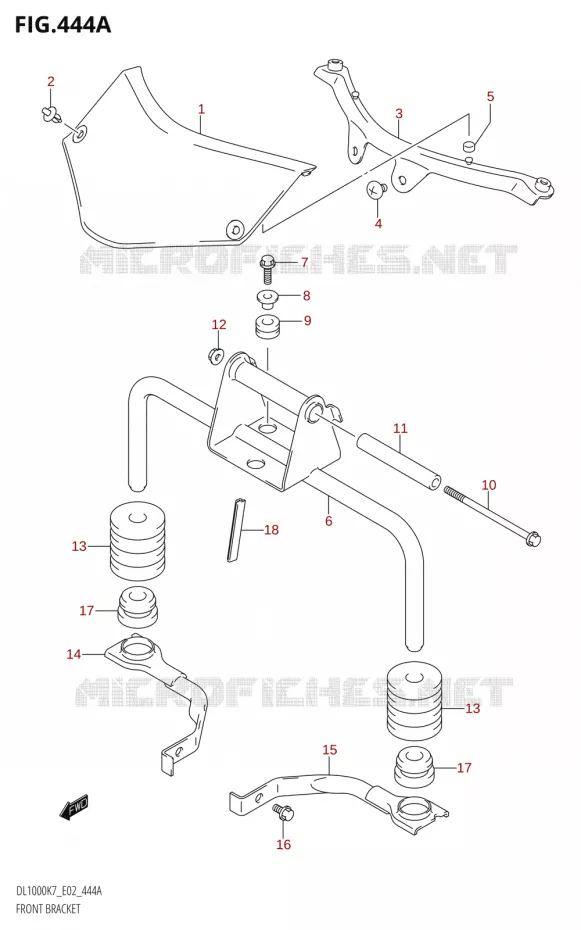 SUPPORT CARENAGE AVANT Suzuki MOTO 1000 V-STROM 2007  DL1000K7(E2)