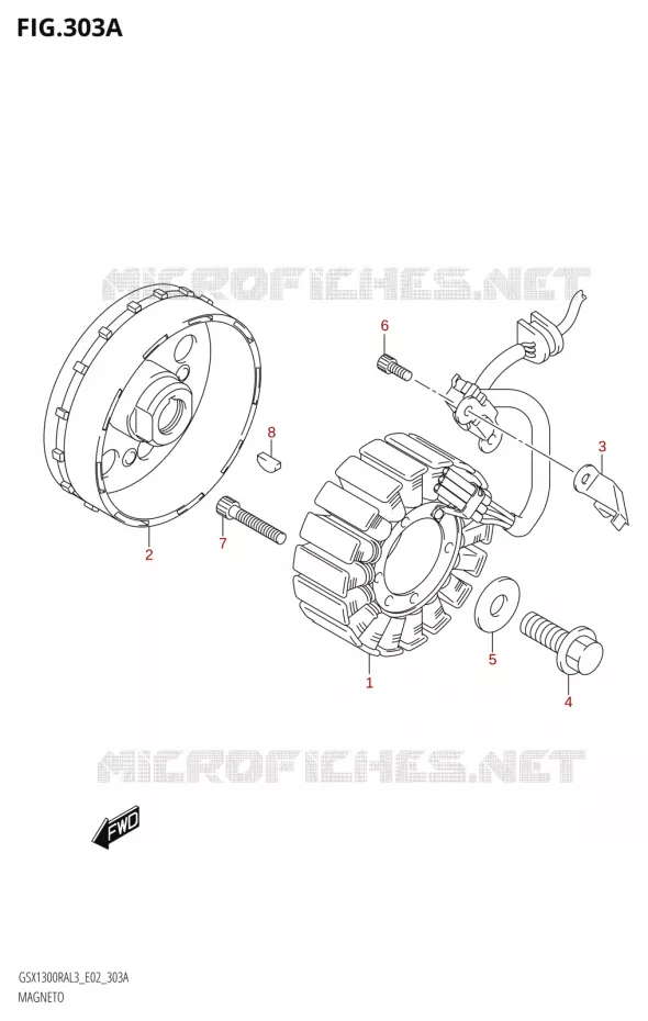 ALLUMAGE ROTOR - STATOR Suzuki MOTO 1300 HAYABUSA 2013  GSX1300RA L3 (E19)