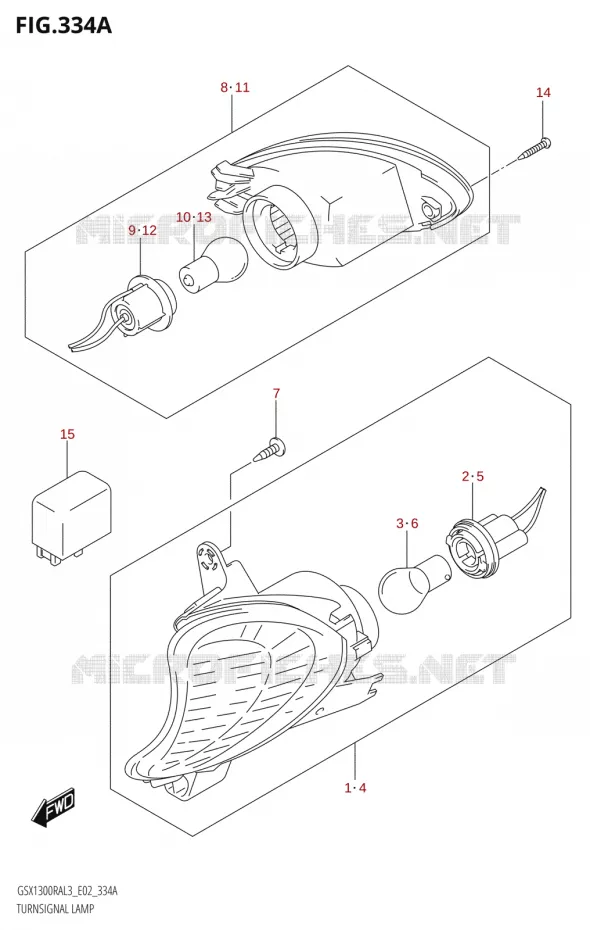 CLIGNOTANTS Suzuki MOTO 1300 HAYABUSA 2013  GSX1300RA L3 (E19)