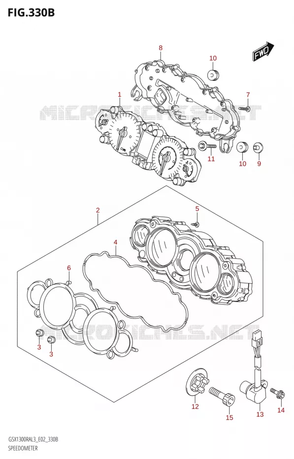 COMPTEURER (GSX1300RA:L3:E19) Suzuki MOTO 1300 HAYABUSA 2013  GSX1300RA L3 (E02)