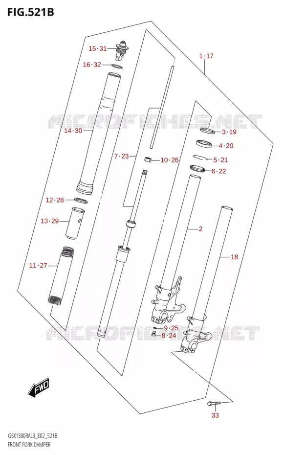 FOURCHERK DAMPER (GSX1300RA:L3:E19) Suzuki MOTO 1300 HAYABUSA 2013  GSX1300RA L3 (E02)