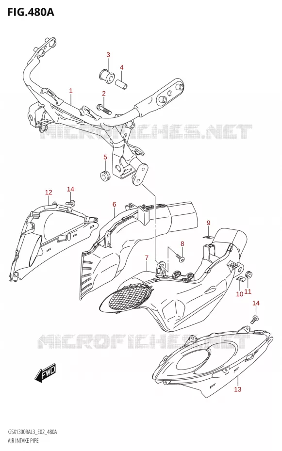 PRISE D AIR Suzuki MOTO 1300 HAYABUSA 2013  GSX1300RA L3 (E19)