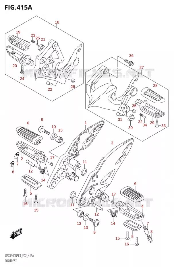REPOSE PIEDS Suzuki MOTO 1300 HAYABUSA 2013  GSX1300RA L3 (E19)