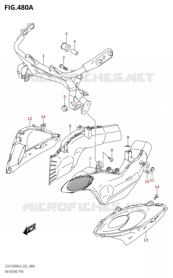 PRISE D AIR Suzuki MOTO 1300 HAYABUSA 2014  GSX1300RAUF L4 (E19)