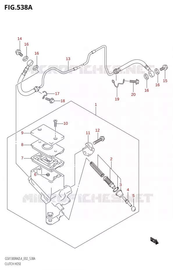 MAITRE CYLINDRE D'EMBRAYAGE Suzuki MOTO 1300 HAYABUSA 2014  GSX1300RAZUF L4 (E19)