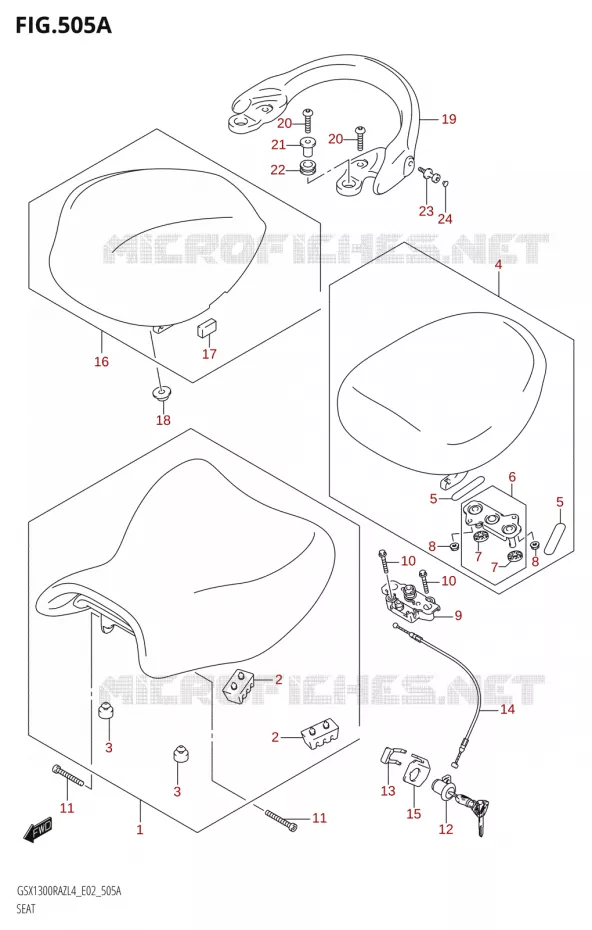 SELLE Suzuki MOTO 1300 HAYABUSA 2014  GSX1300RAZUF L4 (E19)