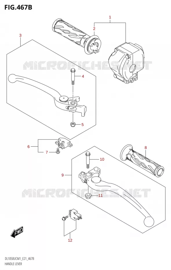 LEVIERS - POIGNEES0UC,DL1050WC) Suzuki MOTO 1050 V-STROM 2021  DL1050UC  M1