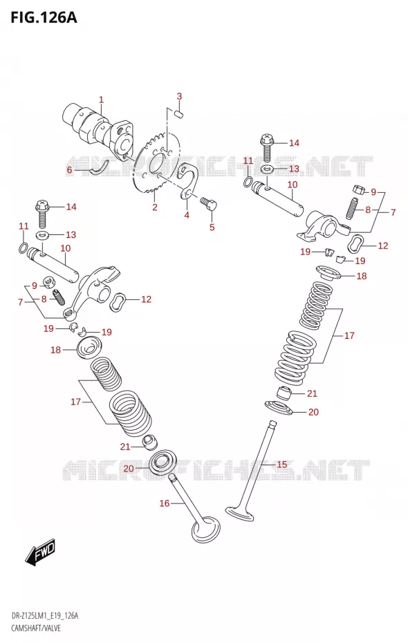 ARBRE A CAMES - SOUPAPES Suzuki MOTO 125 DR-Z 2021  DR-Z125L M1