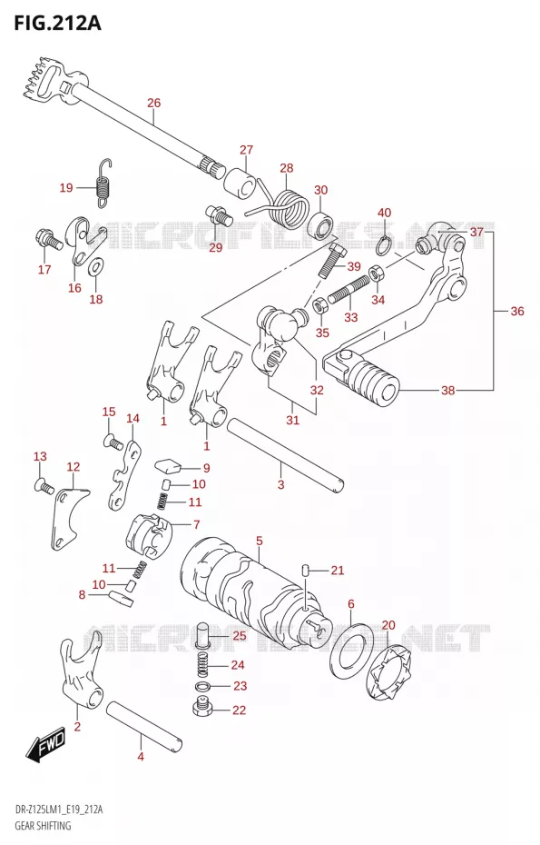 ENSEMBLE SELECTEUR DE VITESSES Suzuki MOTO 125 DR-Z 2021  DR-Z125L M1
