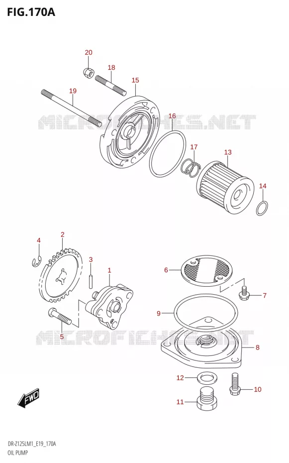 POMPE A HUILE Suzuki MOTO 125 DR-Z 2021  DR-Z125L M1