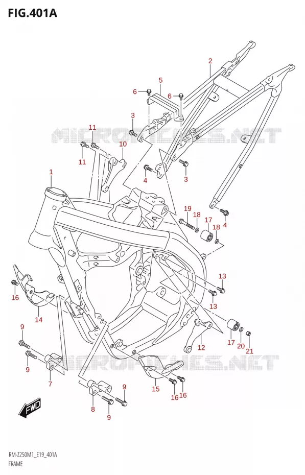 CADRE Suzuki MOTO 250 RM-Z 2021  RM-Z250 M1 (E19)