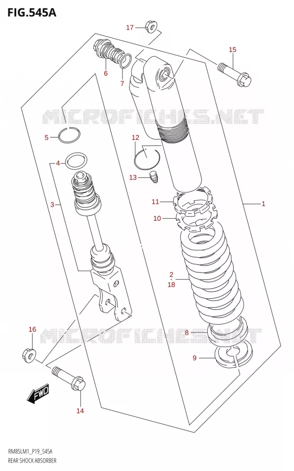 AMORTISSEUR ARRIERE Suzuki MOTO 85 RM 2021  RM85L M1 (E19)