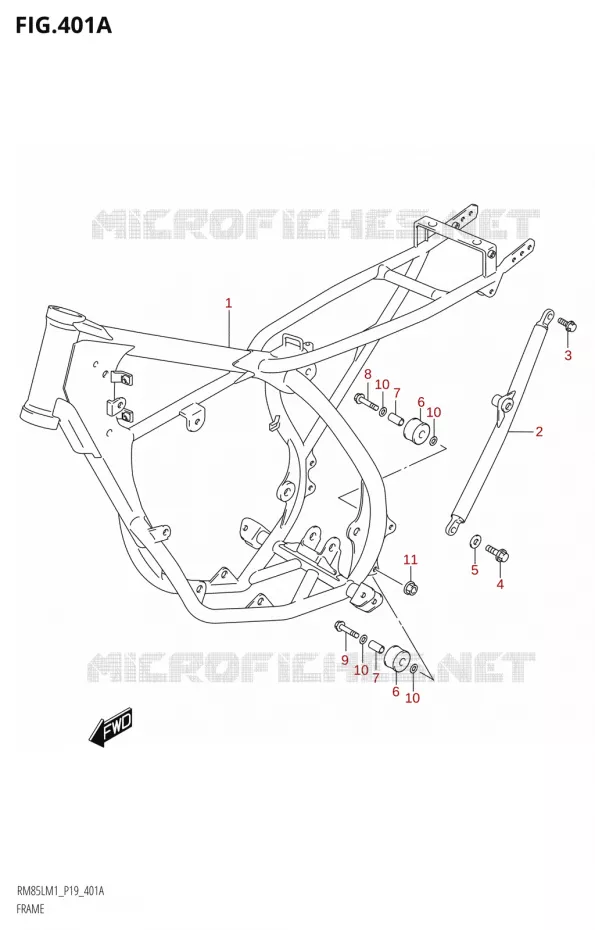 CADRE Suzuki MOTO 85 RM 2021  RM85L M1 (E19)