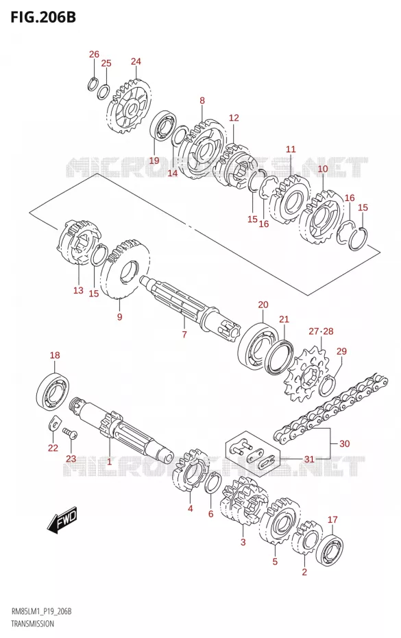 TRANSMISSION Suzuki MOTO 85 RM 2021  RM85L M1 (E19)
