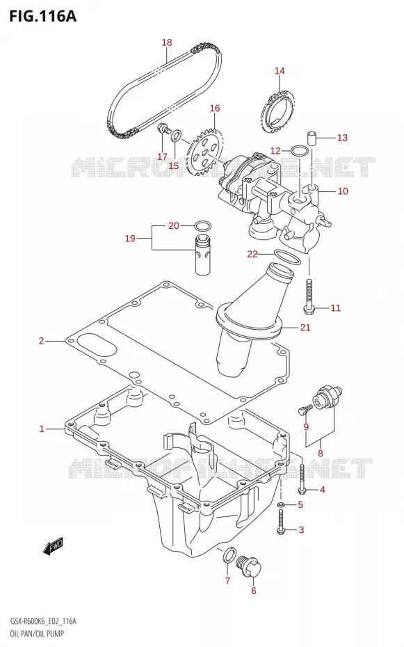 CARTER INFERIEUR - POMPE A HUILE Suzuki MOTO 600 GSX-R 2006  GSX-R600 K6 (E02,E19)
