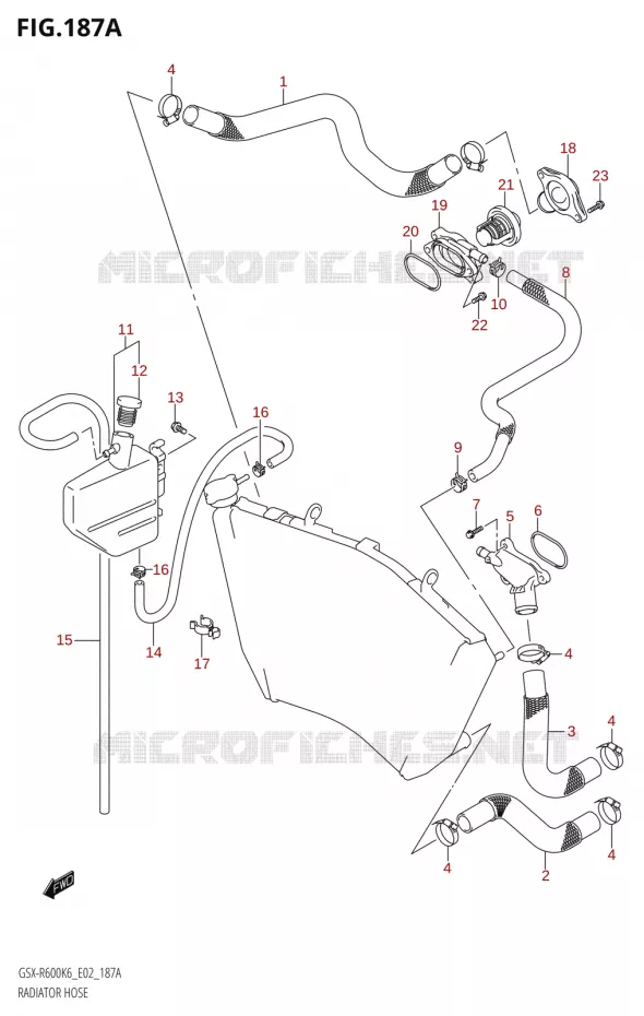 DURITES DE RADIATEUR - VASE D'EXPANSION Suzuki MOTO 600 GSX-R 2006  GSX-R600 K6 (E02,E19)